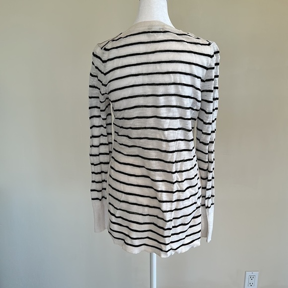 Madewell Sunview Black & White Striped Side-slit Lightweight Sweater Size Small - Picture 6 of 12